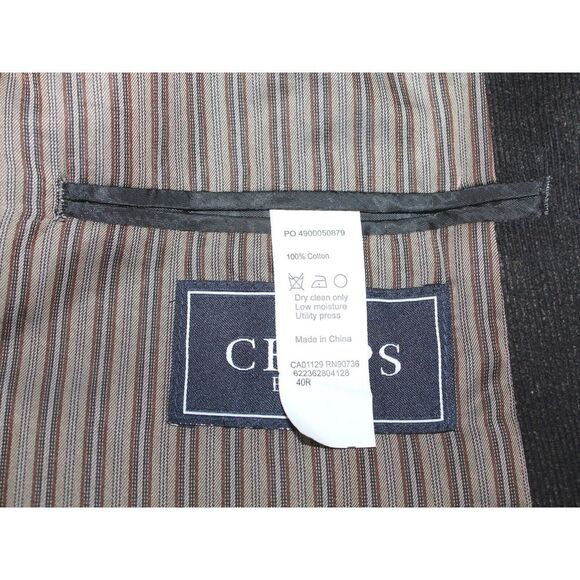 Chaps Dark Brown Cotton Corduroy Two Button Sport Coat‎ Blazer Mens 42 Regular - Picture 6 of 6